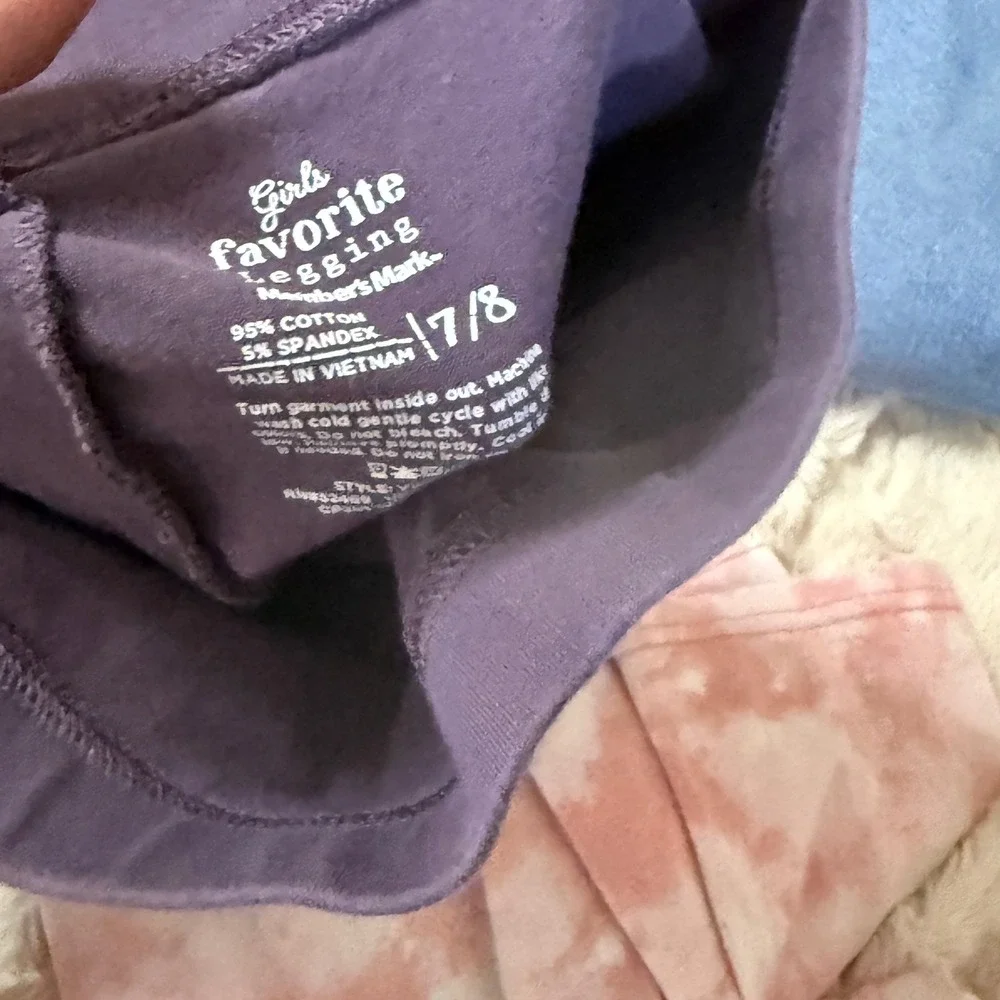 Kids Girls Jeans Leggings Bundle Tie Dye Purple Blue Size M-L School Lot Of 3‎